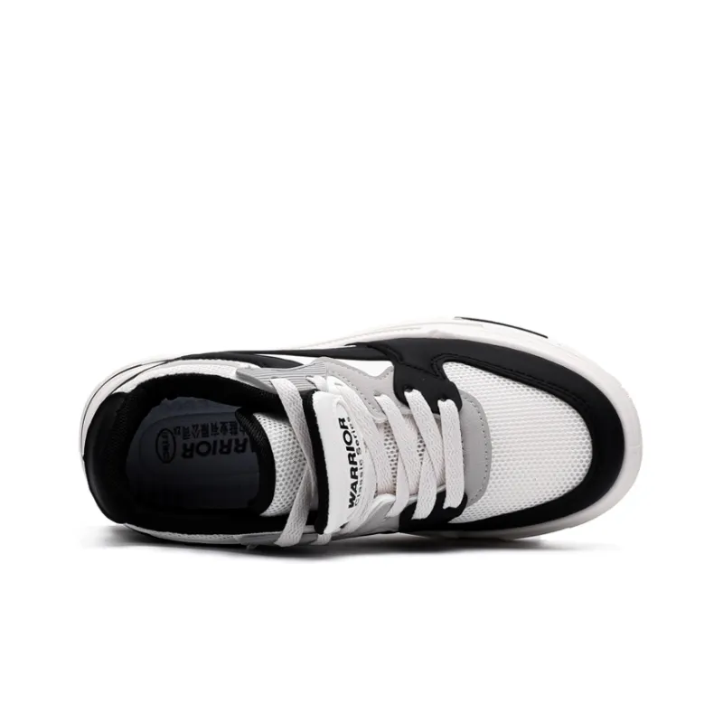 Warrior Low Top Skateboard Shoes Unisex Black White-2