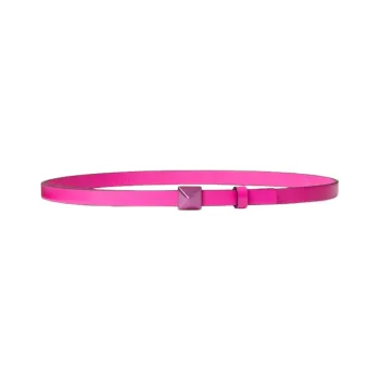 Valentino Lightweight Comfortable Smooth Buckle Leather Belts Women's Rose Red