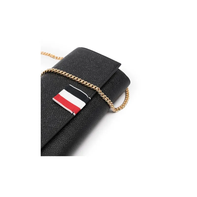 THOM BROWNE Logo Patch Chained Shoulder Bag-3