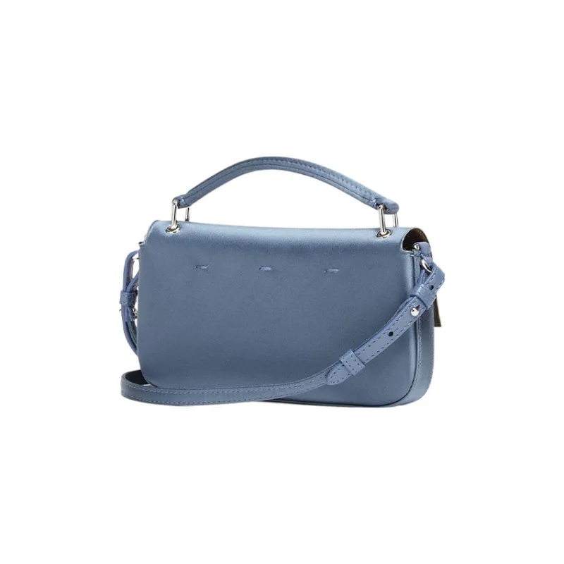 FENDI Baguette Satin Handbag Shoulder Bag Crossbody Bag Cell Phone Pouch Regular Women's Blue-1