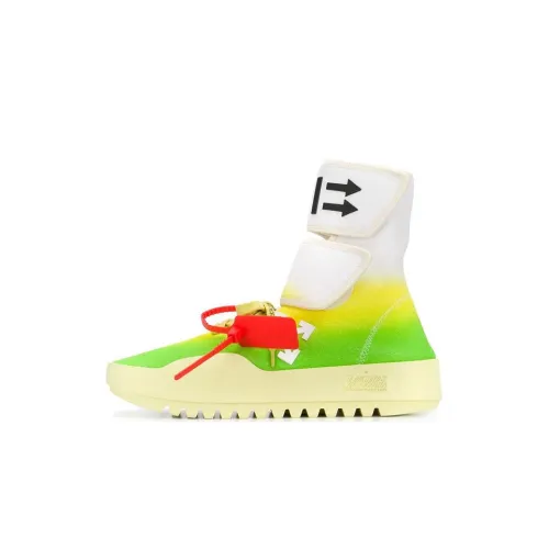 OFF-WHITE Arrow Casual Shoes Men High-Top White/Green Yellow