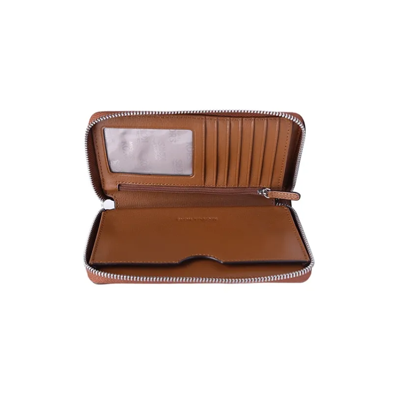 MICHAEL KORS Jet Set Travel Leather Clutches Wallets Women's Brown-3