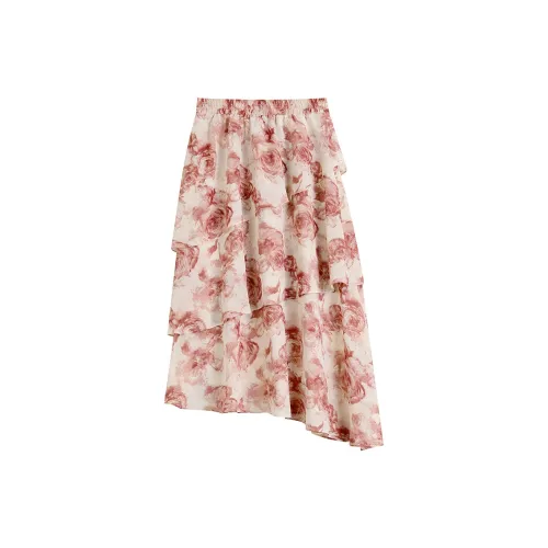 ELF SACK Casual Long Skirts Women's Withered Rose