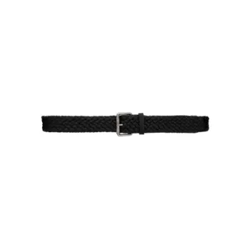 SAINT LAURENT Elegant Woven Belt Belt Men's Black 4cm