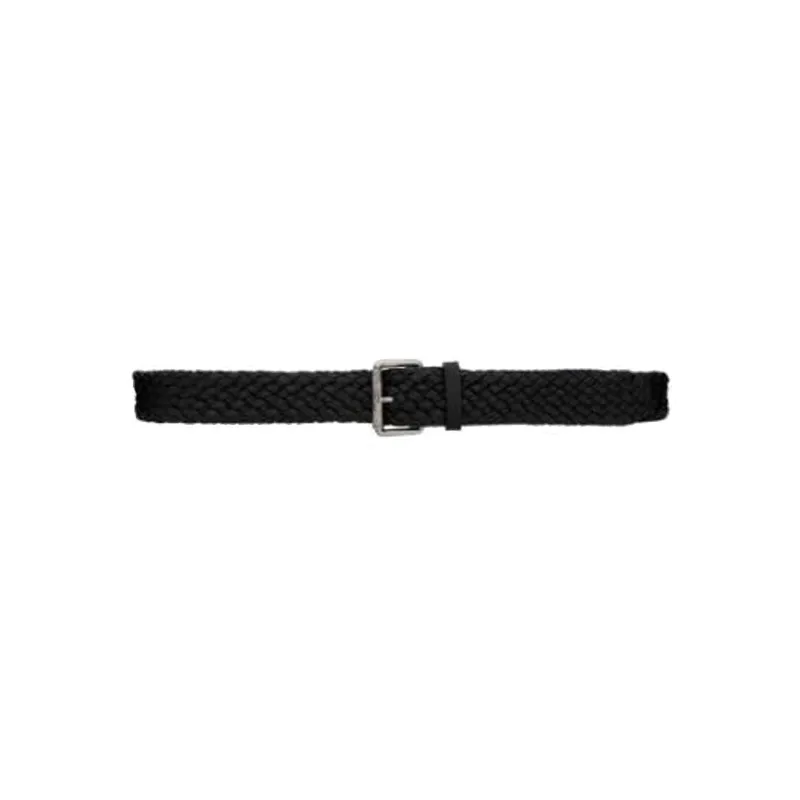 SAINT LAURENT Elegant Woven Belt Men's Black 4cm-0