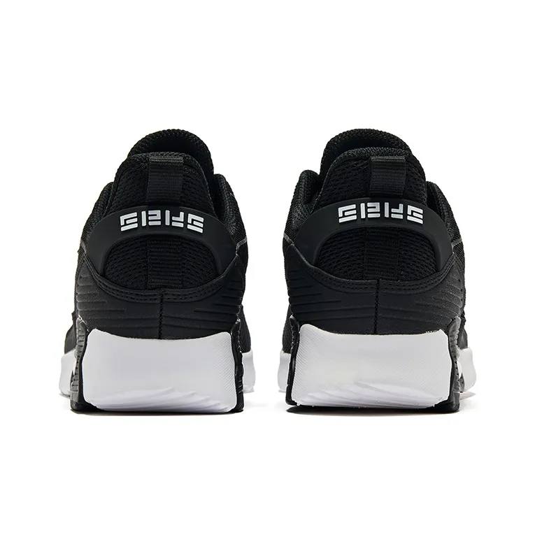 Erke Anti Slip Wear Resistant Low Top Running Shoes Men's Jet Black-3