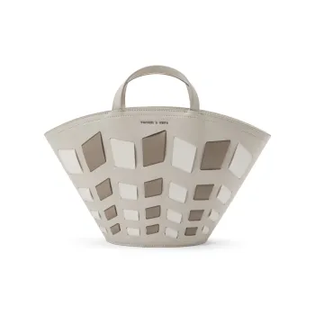 CHARLES&KEITH Polyurethane Synthetic Leather Bucket Bag, Handbag, Shoulder Bag Medium Size Women's Taupe/Beige