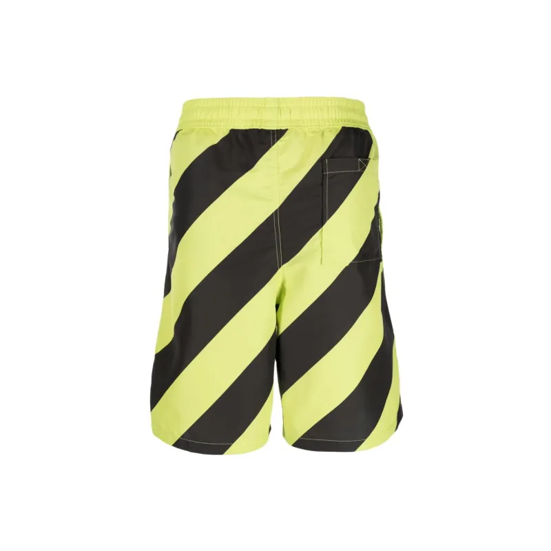 OFF WHITE Diag Surfer Striped Swim Shorts-1