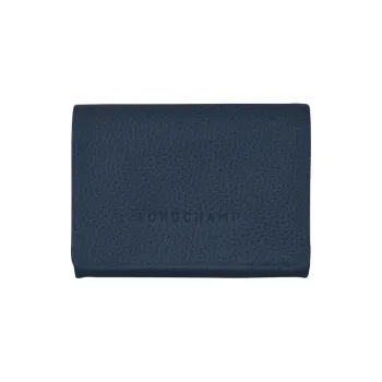 LONGCHAMP Le Foulonné Cow Leather Coin Purse Women's Navy