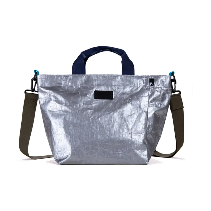 ROOTOTE Polyethylene Woven Bag, Handbag, Shoulder Bag, Crossbody Bag Regular Unisex Black/Silver-2