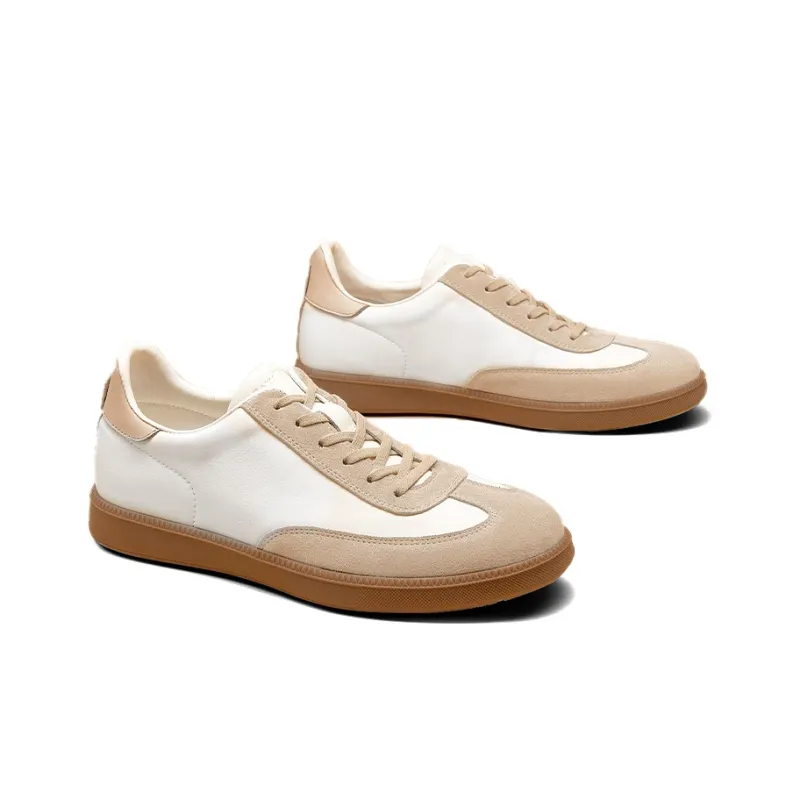 Beau Today Stylish Skateboarding Shoes Men's White Brown-3
