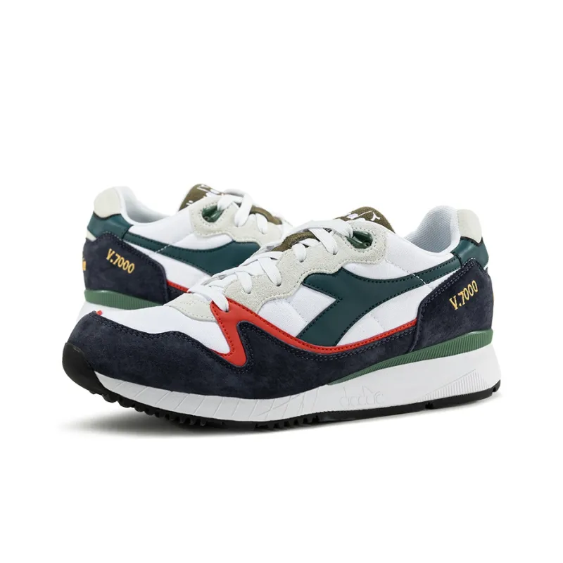 Diadora V7000 Low Top Running Shoes Unisex White Black-2