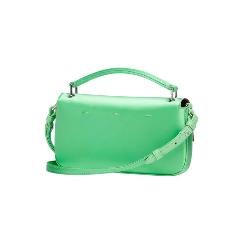 FENDI Baguette Satin Handbag Shoulder Bag Crossbody Bag Cell Phone Pouch Regular Women's Green-1
