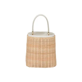 PRADA Straw And Wicker Shoulder Bag Crossbody Bag Handbag Women's Beige