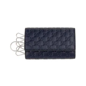 GUCCI Leather Keychains Men's Blue