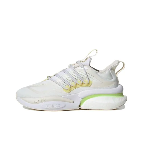 Adidas ALPHABOOST V1 Running Shoes Unisex Low-Top White/Yellow/Green