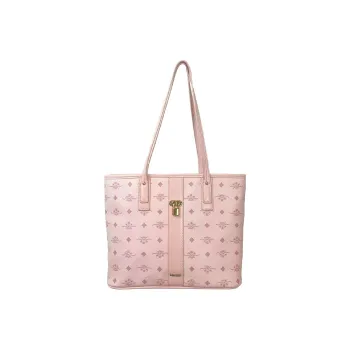 Mosiliri Artificial Leather Tote Bag Shopping Bag Laptop Bag Shoulder Bag Women's Cherry Blossom Pink