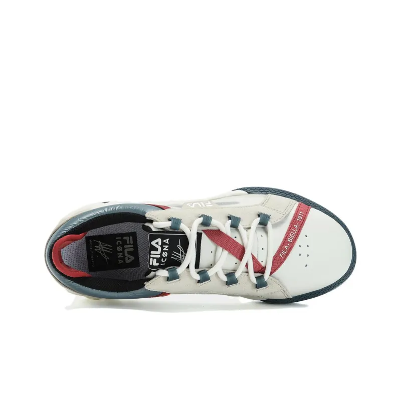 FILA CAMPO Slip Resistant Cushioning Low Top Skateboard Shoes Men's Coconut Milk White Oyster Gray-3
