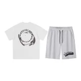 Suit [white short sleeves + gray shorts]