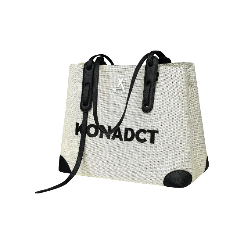 KONADCT Canvas Tote Bag, Shopping Bag, Shoulder Bag Large Size Unisex Linen-4