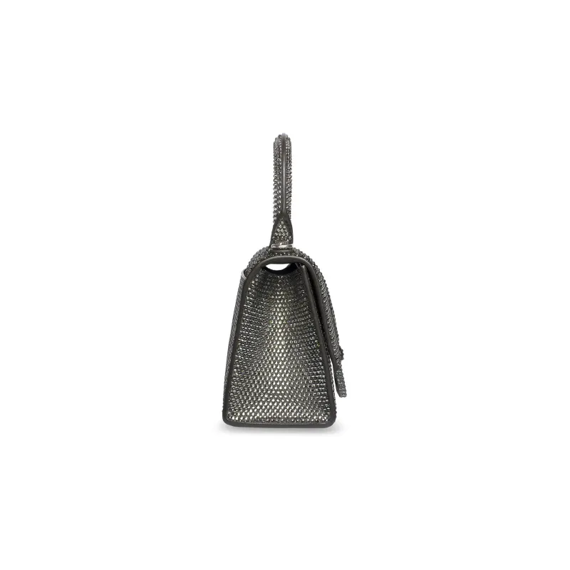 Balenciaga Hourglass Cow Leather Shoulder Bag Crossbody Bag Handbag Extra Small Women's Gray-3