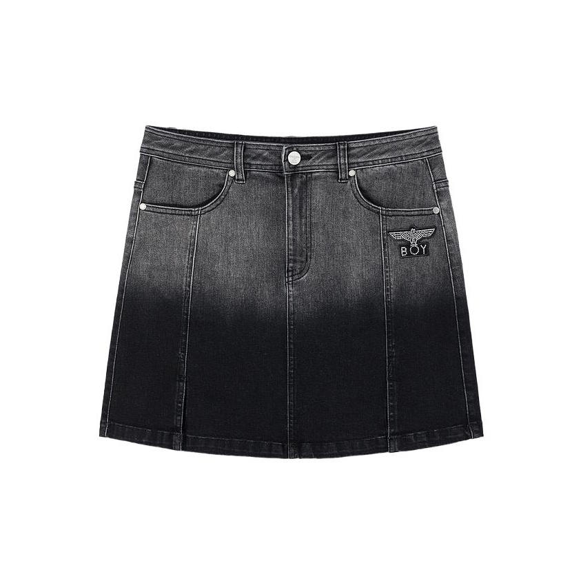 Black denim skirt outfit boy best sale