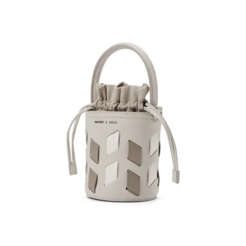 CHARLES&KEITH PU Charles & Keith Bag, Bucket Bag, Crossbody Bag, Handbag Small Size Women's Taupe/Dark Brown Dark Brown