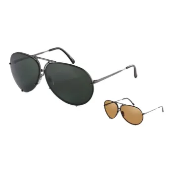 PORSCHE DESIGN Pure Titanium Aviator Sunglasses Unisex Gray