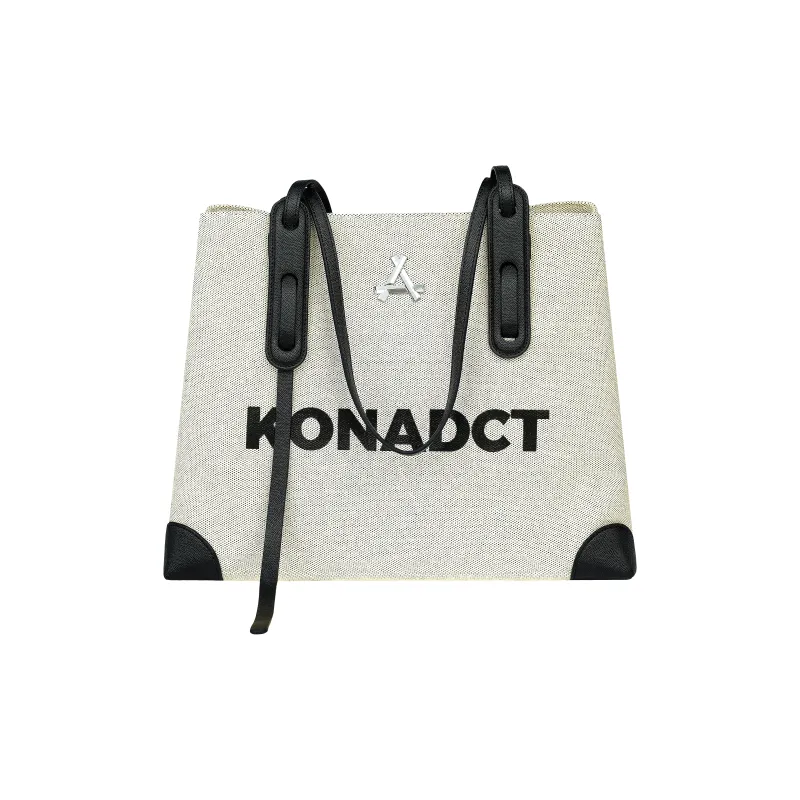 KONADCT Canvas Tote Bag, Shopping Bag, Shoulder Bag Large Size Unisex Linen-3