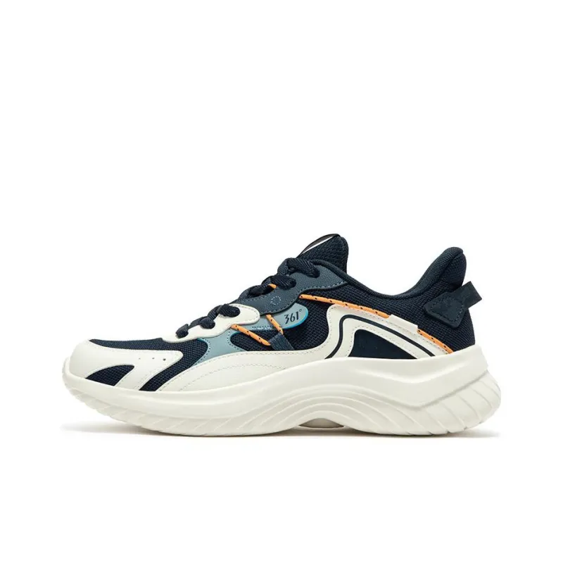 361° Cushioned Slip-Resistant Abrasion-Resistant Low-Top Running Shoes Men's Blue White-0