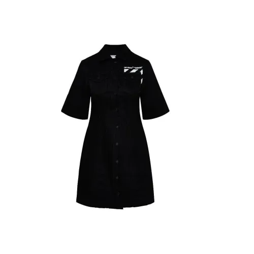 OFF-WHITE Short-Sleeved Dresses Women's Black