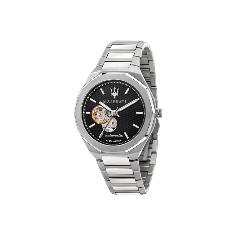 Maserati Wrist Watch Mechanical Movement Stainless Steel Strap Black Dial Men's Watches R8823142002-0