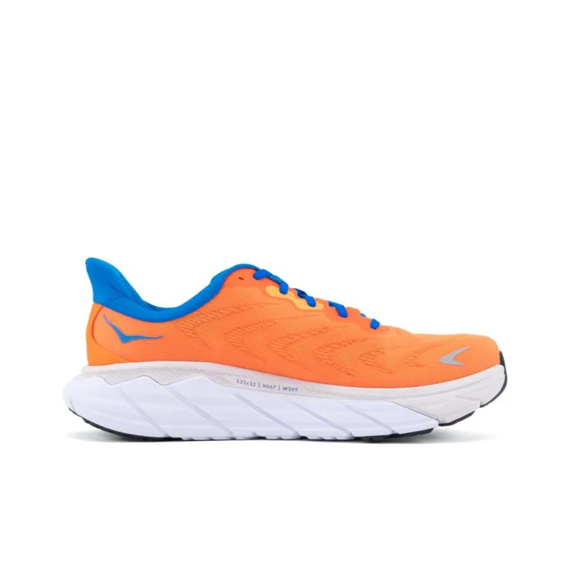 HOKA ONE ONE Arahi 6 Slip Resistant Low Top Running Shoes Men's Orange Blue-1