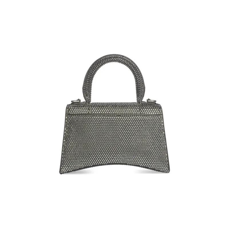 Balenciaga Hourglass Cow Leather Shoulder Bag Crossbody Bag Handbag Extra Small Women's Gray-4