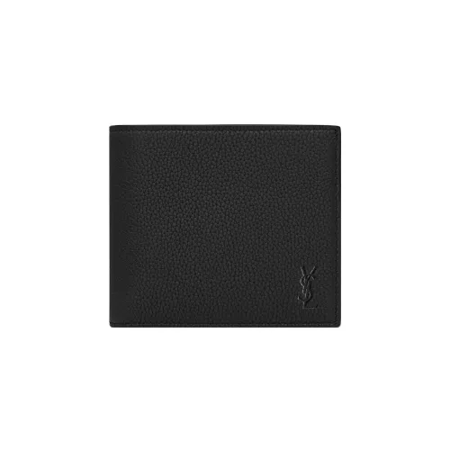 SAINT LAURENT CASSANDRE Calfskin Wallet Regular Men's Black