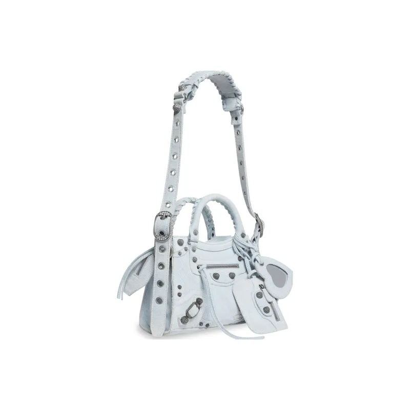 Balenciaga Washable Denim Handbag Regular Women's Light Blue-1