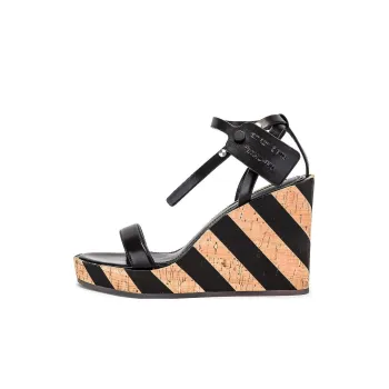 OFF-WHITE One-Strap Sandals 10cm Women's Black Brown