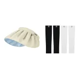 Beige Hats & Caps+Black White 2 Pack Cooling Arm Sleeves