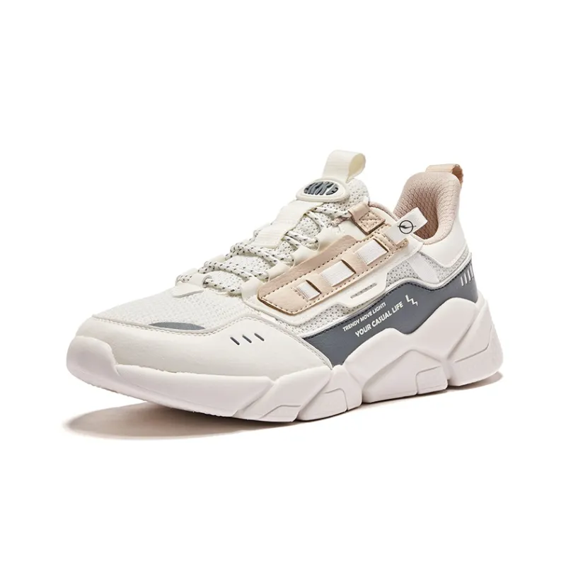 Erke Lead The New Module Series Anti Slip Wear Resistant Low Top Running Shoes Men's Beige Umber-2
