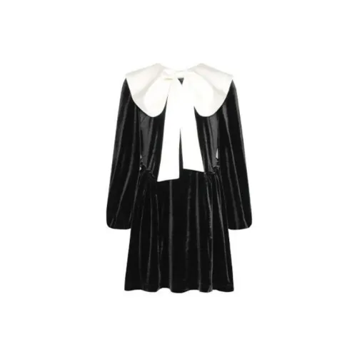 ONE-T Long-Sleeved Dresses Women's Black/White Combination