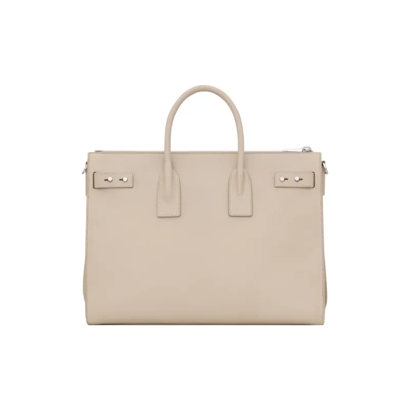 SAINT LAURENT SAC DE JOUR Calfskin Shoulder Bag, Crossbody Bag, Handbag Regular Men's Beige-3