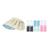 Beige Hat+Three-Color Gradient Ice Sleeves