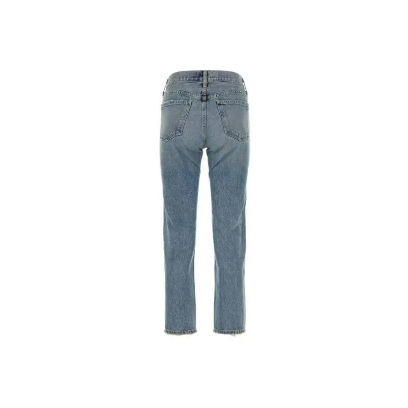 AGOLDE Parker Mid-Rise Distressed Cropped Jeans-1