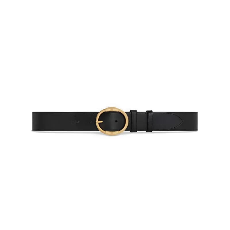 CELINE Elegant And Refined Pin Buckle Leather Belts Women's Black-1