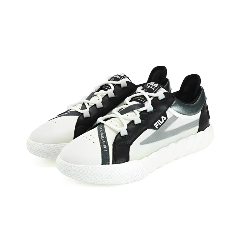 FILA CAMPO Slip-Resistant Cushioning Low-Top Skateboard Shoes Men's Coconut Milk White Black-2