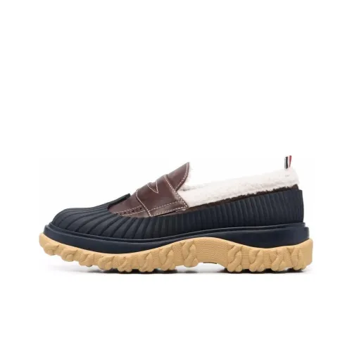 THOM BROWNE Shearling-trim Loafer Duck Shoes