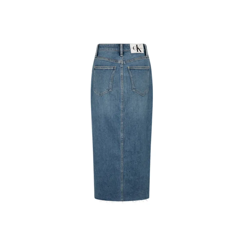 CALVIN KLEIN Denim Long Skirt Women's Denim Blue-1