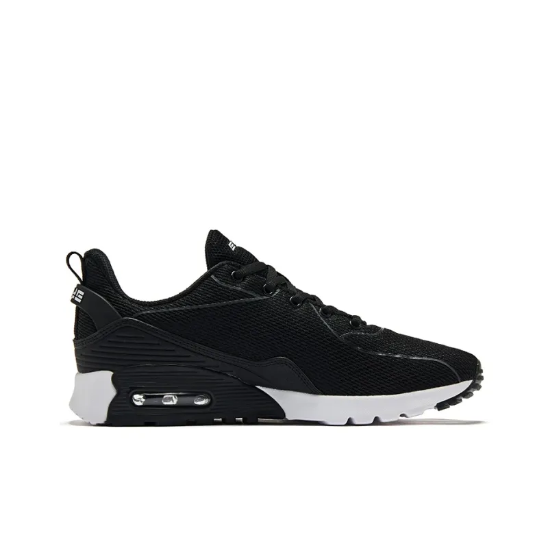 Erke Anti Slip Wear Resistant Low Top Running Shoes Men's Jet Black-1
