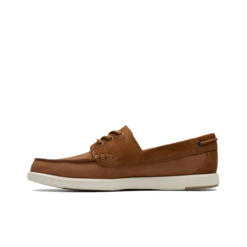 Clarks Casual Shoes Men Low-Top Dark Brownish Tan