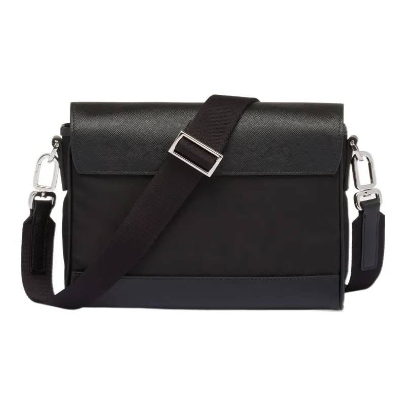 PRADA Re NylonSaffiano Fabric Shoulder Bag, Crossbody Bag Regular Men's Black-1